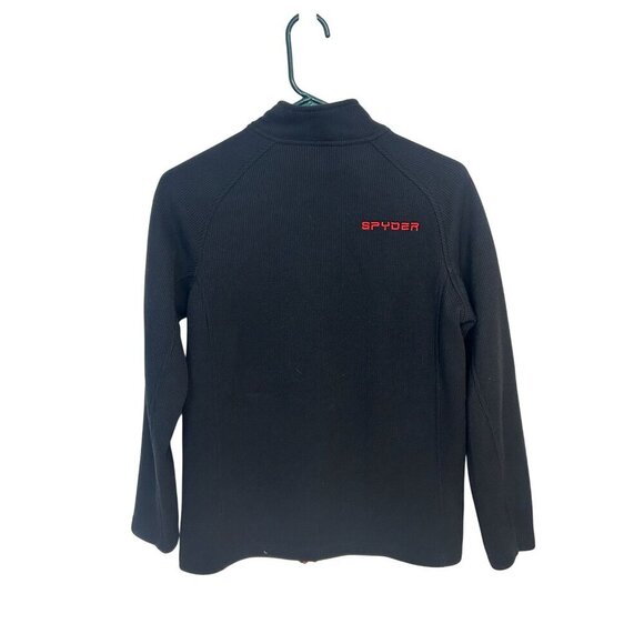 Spyder Boys Black Fleece Jacket With Red Accents Size XL18 - Picture 2 of 5